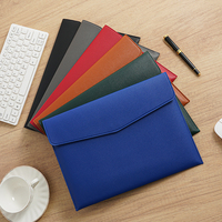 Carpeta Portadocumentos A4 de PU con Logotipo Personalizado, Carpeta Portafolio Impermeable con Botón a Presión, Carpeta de Almacenamiento de Papel para Oficina y Negocios