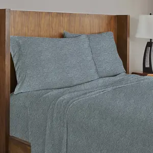 Oeko-Tex comodo Set di lenzuola in maglia <span class=keywords><strong>Jersey</strong></span> di cotone traspirante in maglia <span class=keywords><strong>Jersey</strong></span> 4 pezzi con Set di lenzuola basse con tasche profonde Set di lenzuola - Product Image 6