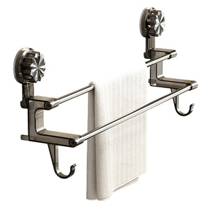 Suction Cup Towel Rack Double Rod 3.9Cm Spacing Adjustable Bathroom Storage Rack - Product Image 3