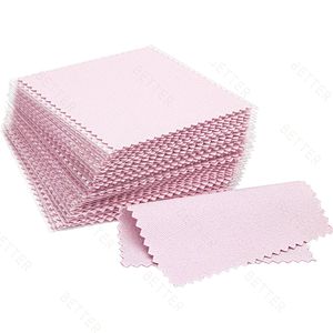 ピンククリーン布カスタム素材両面フリースロゴカスタムシルバージュエリー研磨マイクロファイバースエードクリーニング布 - Product Image 6