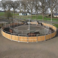 Corral para Caballos con Estructura de Acero Galvanizado, Techo Completo, Valla de Bambú WPC, Diámetro de 12-20m, Duradero, Bajo Mantenimiento, Garantía de 5+ Años
