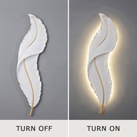 Appliques murales LED modernes et créatives en plumes pour hôtels Applique murale d'intérieur décorative pour couloir de chevet et salon