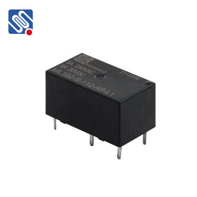 Meishuo ML102-S-112-AB-L1 8A Single Coil 12v 6 Pin Latching Relay High Power Smart Appliance with Miniature Sealed Protection