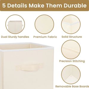 Manufacturer Wholesale Foldable Non-Woven Fabric <b>Storage</b> Cube <b>Bins</b> with Handle for Clothing Organization - Product Image 5