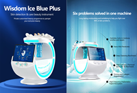 Appareil Hydra Facial 7-en-1 intelligent, jet d'oxygène bleu glace, microdermabrasion, analyseur de peau pour salon et spa