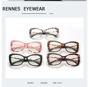 Lunettes Designer Marques Célèbres <span class=keywords><strong>Montures</strong></span> Pour Lunettes Optique Femme <span class=keywords><strong>Montures</strong></span> Anti Lumière Bleue Lunettes Carrées Oeil de Chat Grande Taille - Product Image 5