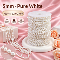 Guirlande de perles rondes en ABS de 5 mm pour décorations de Noël et de fête, prix d'usine, utilisation intérieure/extérieure