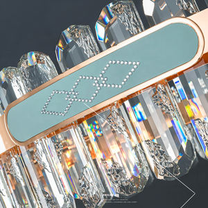 Décoration Cercle Lampes Suspendues Led Salon Moderne Rond Or Luxe K9 Lustres En Cristal - Product Image 4