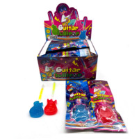 BESTAR Vente en gros OEM Sucettes néon en forme de guitare, bonbons durs fruités avec bâton lumineux, bonbons sucrés pour enfants, collation sucrée