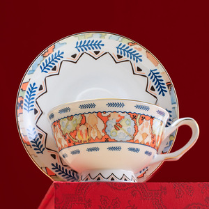 Retro Vintage Ceramic <b>Cups</b> and Coffee <b>Cups</b> Flowered Design <b>Reusable</b> Porcelain Saucers Set - Product Image 5