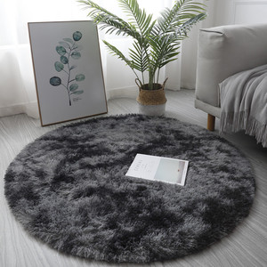 Tappeto Circolare Grigio Soffice Stile Moderno 2026, Tappeto Peloso Circolare in Peluche, Decorazione Carina per la Cameretta di Bambini e Neonati - Product Image 2