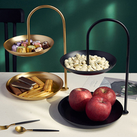 Assiette à dessert double couche en acier inoxydable, forme créative, pour fruits, collations, table de bar, fête, cuisine