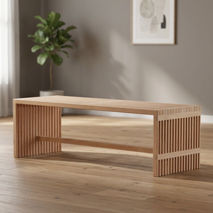 Walnut Wood Minimalist Slatted <b>Planter</b> Bench | Handcrafted <b>Rectangle</b> 120x35x45 cm Wholesale India - Product Image 3