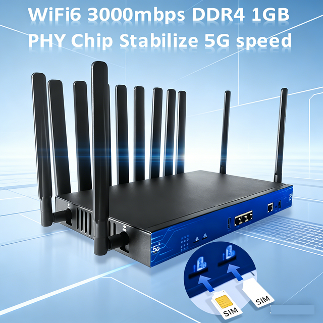 Fully Customizable New Openwrt Gigabit 3000Mbps WIFI6 Dual Band 2.4G&5.8G 5G 4G LTE 5G Router 1GB DDR4 USB3.0 Dual Sim Card