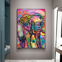 Peint éléphant toile peintures de paysage photo peinture en aérosol arts muraux peinture pour salon