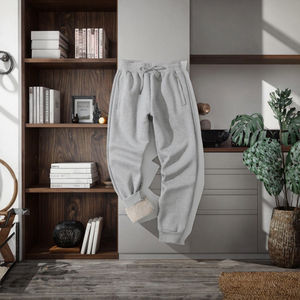 Pantalons de survêtement décontractés pour hommes avec logo personnalisé, taille élastique, doublure en polaire, taille moyenne à grande, joggers de sport, hip hop, longs, en laine peignée - Product Image 3