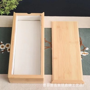 Caja de Madera de Bambú Rectangular de 8mm de Grosor, Hecha a Mano, para Joyería, Relojes, Gafas, Almacenamiento, Uso General, Pedido Personalizado - Product Image 2