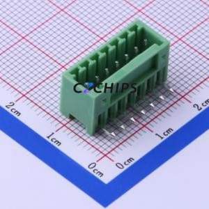 KF2EDGR-2.5-7P Plug-in Terminal Block Bent Lead Through Hole,P=2.5mm Connector Board-to-Board / Socket - Closed 1x7P 2.5mm Green - Product Image 1