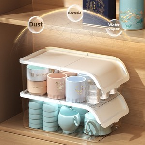 Modern Simple Style Detachable <b>Tea</b> Set Storage <b>Box</b> with Lid Stackable Tableware Organizer - Product Image 4