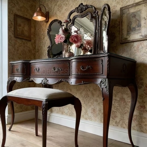<span class=keywords><strong>Mesa</strong></span> de tocador multifuncional estilo princesa vintage europea para dormitorio, estilo celebridad de internet - Product Image 6