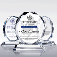 Gravure Laser personnalisée récompenses d'entreprise trophée en verre cristal récompense trophée en verre cristal