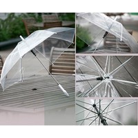 Paraguas Transparente de EVA con Mango Largo y Gancho, Impermeable y Resistente al Viento, Accesorios para Fotos de Boda, Venta al Por Mayor, Fabricante OEM de China