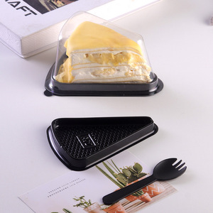 Dùng Một Lần Trong Suốt Nhựa Tam Giác Lát Pho Mát Mousse Pastry Hộp Bánh <span class=keywords><strong>Container</strong></span> Cho Thực Phẩm Sushi Đường Tam Giác Vỉ - Product Image 2
