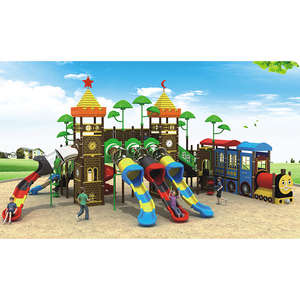 School Tree House Theme Kids Outdoor Playground Plastic Slide Playground Equipment Outdoor Playground Children's Play Center