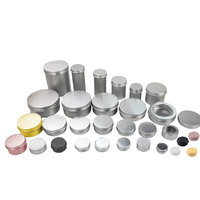 Envase Metálico de Aluminio para Velas, Plateado y Negro, de 5g, 10g, 20g, 1oz, 2oz, 5oz, 200ml y 8oz