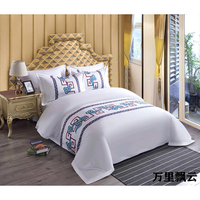 Draps de lit en coton anti-allergie pour hôtel Ensemble de 4 pièces Poussière pour draps d'hôtel hospitalier