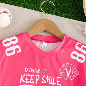 Conjunto Deportivo Elegante para Niñas No. Conjunto de <span class=keywords><strong>Boutique</strong></span> para Niños Pequeños: Camiseta Rosa Estampada de Manga Corta + Pantalones Blancos, Estilo Occidental - Product Image 3