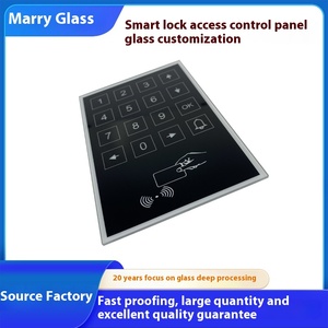 Panneau de porte en verre trempé noir personnalisé <span class=keywords><strong>Mareal</strong></span> pour serrure électronique intelligente, contrôle d'accès hôtelier, usage industriel, étanche IP65, 1 mm - Product Image 2
