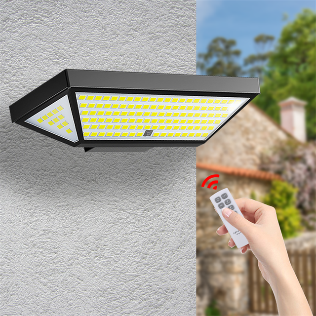 Wholesale Waterproof IP65 Smart Remote Control Flood Lamp for Garden Courtyard Led Street Light Solar Outdoor Porch Wall Light