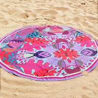 Serviettes de plage rondes personnalisées avec logo EMD Factory, impression personnalisée, plus épaisses, séchage rapide, résistantes au sable, en microfibre, avec logo, couverture de plage