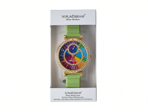 Orologio da Donna Sor.Mumeam Placcato Oro con Cassa Rotonda, Cinturino in Silicone Multicolore, Resistente all'Acqua, Orologio alla Moda - Product Image 1