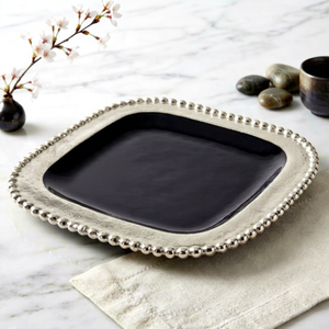 Plateau de service moderne en métal, plateau de service de luxe pour chocolat, plateau carré pour le petit-déjeuner, plateau de service pour aliments, décoration de la maison - Product Image 1