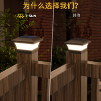 Lampes solaires carrées pour poteaux d'extérieur, LED 12 lumières, blanc chaud doux, IP65 étanche, piles AAA, commande par bouton, éclairage paysager