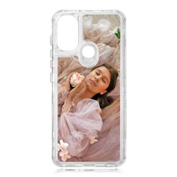 Coque de téléphone Moto Series 2D 3-en-1 robuste en TPU et PC, antichoc, anti-chute, transparente, avec logo personnalisé pour Moto E30