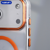 Coque magnétique antichoc haute transparence VAWI B389 pour iPhone 17 Pro Max – Étui transparent pour iPhone 17 Pro/Air