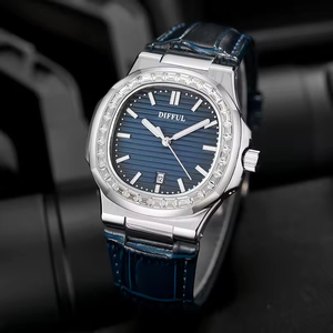 <span class=keywords><strong>Montre</strong></span> à quartz pour homme de marque supérieure, <span class=keywords><strong>bracelet</strong></span> en <span class=keywords><strong>cuir</strong></span>, cadran en verre, <span class=keywords><strong>bracelet</strong></span> de 20 mm, boîtier en acier inoxydable, <span class=keywords><strong>montre</strong></span> de luxe pour homme - Product Image 1