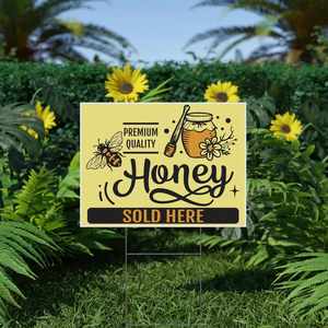 Meilleure vente : Panneau personnalisé pour apiculture, résistant aux intempéries, en Coroplast, pour extérieur, pelouse, apiculture, ferme, publicité et décoration, avec piquet métallique - Product Image 5