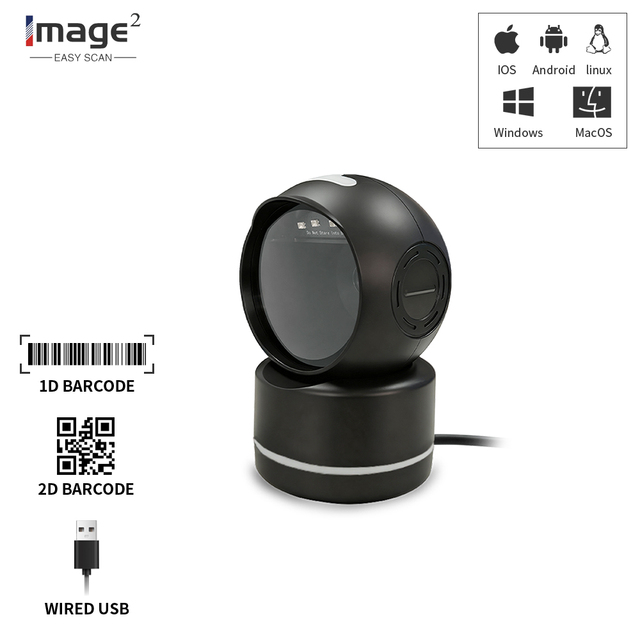 T780 Desktop Barcode Scanner Industrial High-precision USB A4 Size Wired 1D 2D Rapid Recognition for Retail Warehouse Commercial