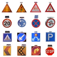 Panneau de signalisation à LED personnalisé avec logo Panneau d'arrêt à énergie solaire pour la chaussée Avertissement de sécurité Panneau de signalisation routière