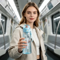Bouteille d'eau anti-fuite et anti-poussière avec dosettes aromatisées, sans sucre, pour la perte de poids, idéale pour le cyclisme, la maison et les voyages