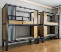 Lit superposé en métal commercial à deux niveaux pour hôtel, dortoir étudiant et usage en gîte