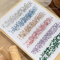 Diamants colorés de haute qualité à 33 facettes, accessoires pour nail art style Faux Huazi, 50 pièces de strass assortis ultra-brillants pour ongles