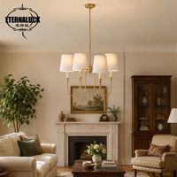 Lustre LED en métal doré personnalisé avec bras courbés pour hall d'hôtel, bar et salon - éclairage de plafond rond