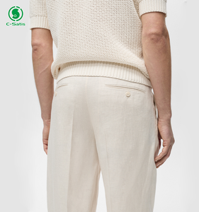 <span class=keywords><strong>Pantaloni</strong></span> da <span class=keywords><strong>uomo</strong></span> a pieghe in <span class=keywords><strong>lino</strong></span> <span class=keywords><strong>100</strong></span>% <span class=keywords><strong>pantaloni</strong></span> comodi - Product Image 4