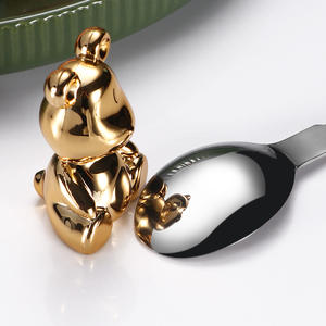 Vajilla con diseño de animales, cubiertos para niños, juego de tenedor, cuchara y cuchillo de acero inoxidable 304, cuerpo recto de color sólido para niños mayores de 4 años - Product Image 4