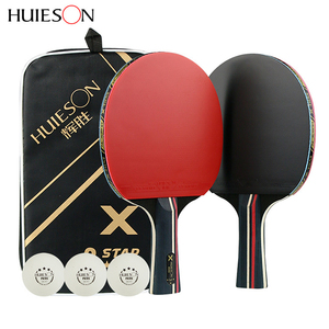 Ensemble de raquettes de tennis de table <span class=keywords><strong>Huieson</strong></span> <span class=keywords><strong>3</strong></span> étoiles, 2 raquettes, <span class=keywords><strong>3</strong></span> balles, caoutchouc à picots, raquettes de ping-pong à attaque rapide - Product Image 5